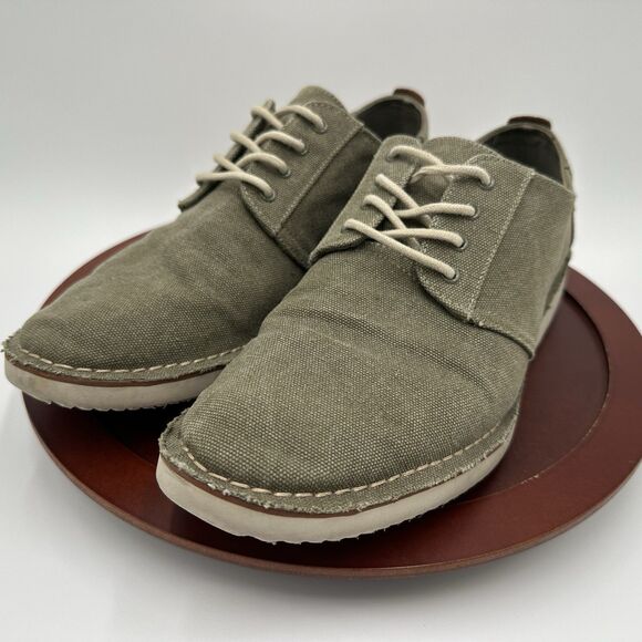 TOMS Preston Canvas Shoes  Men\'s 10.5 Laces Khaki Green Casual Everyday School main image 7
